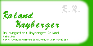 roland mayberger business card